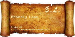 Broczky Leon névjegykártya